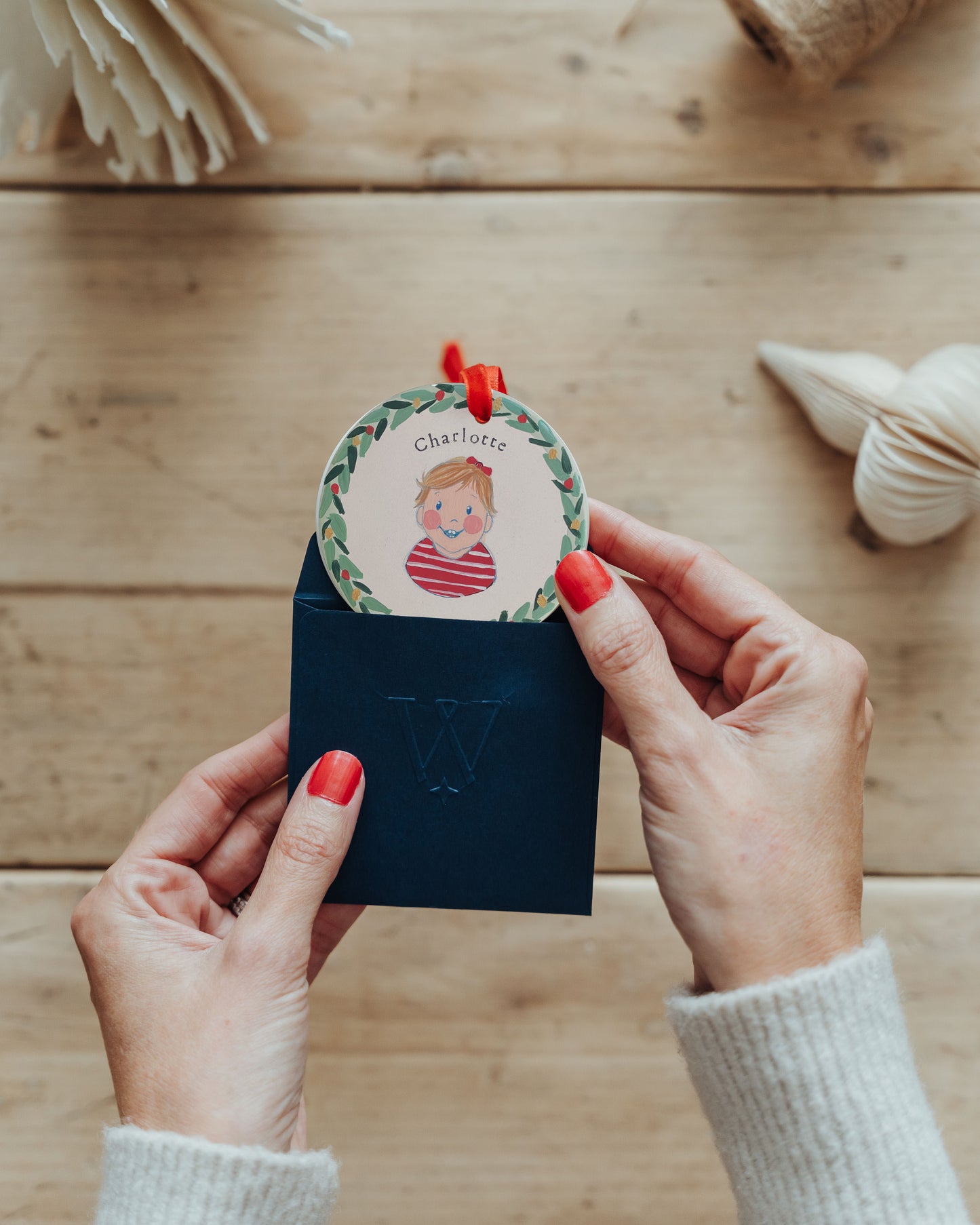 Sibling Portrait Flat Bauble