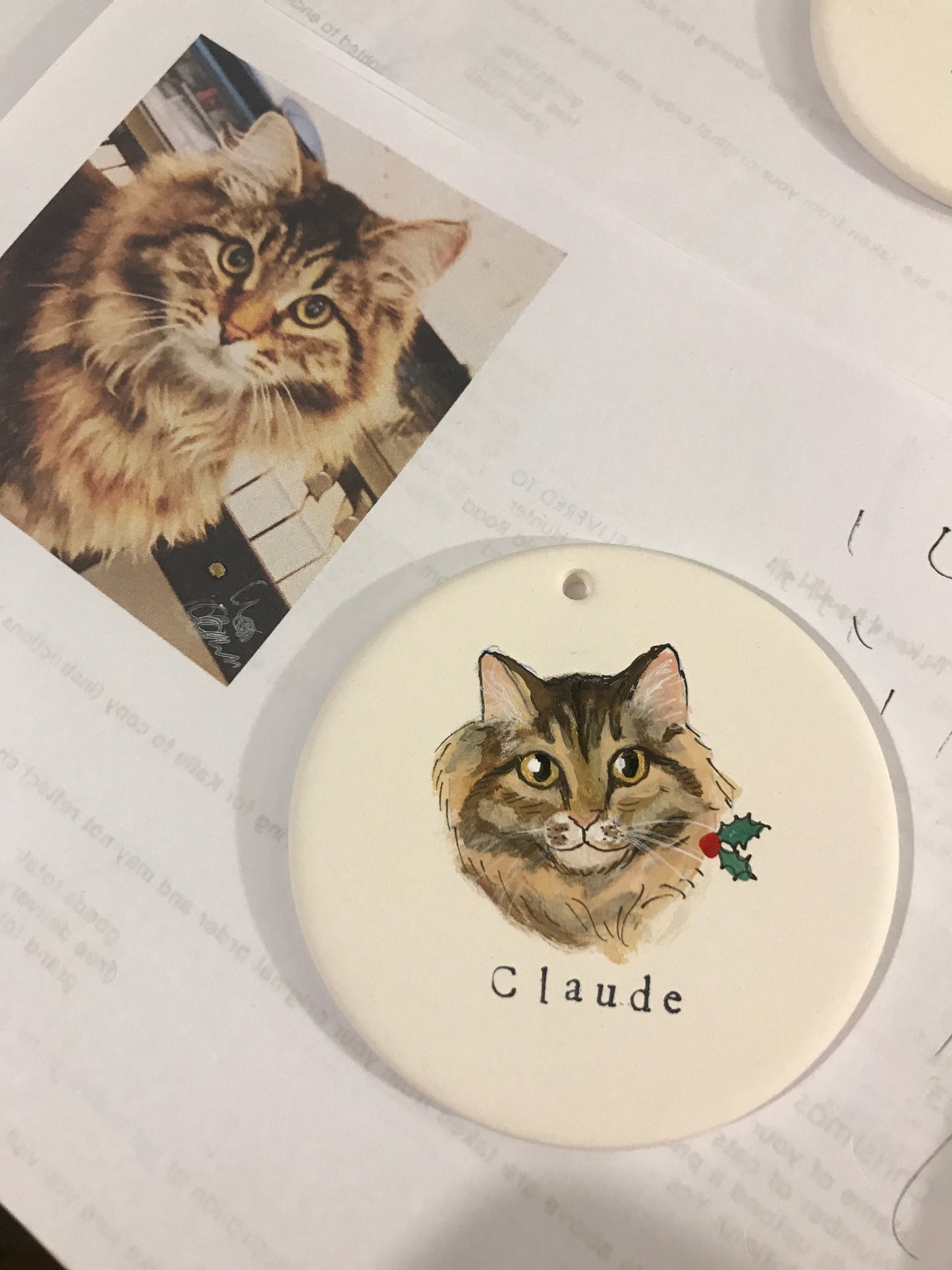 Cat Portrait Flat Bauble