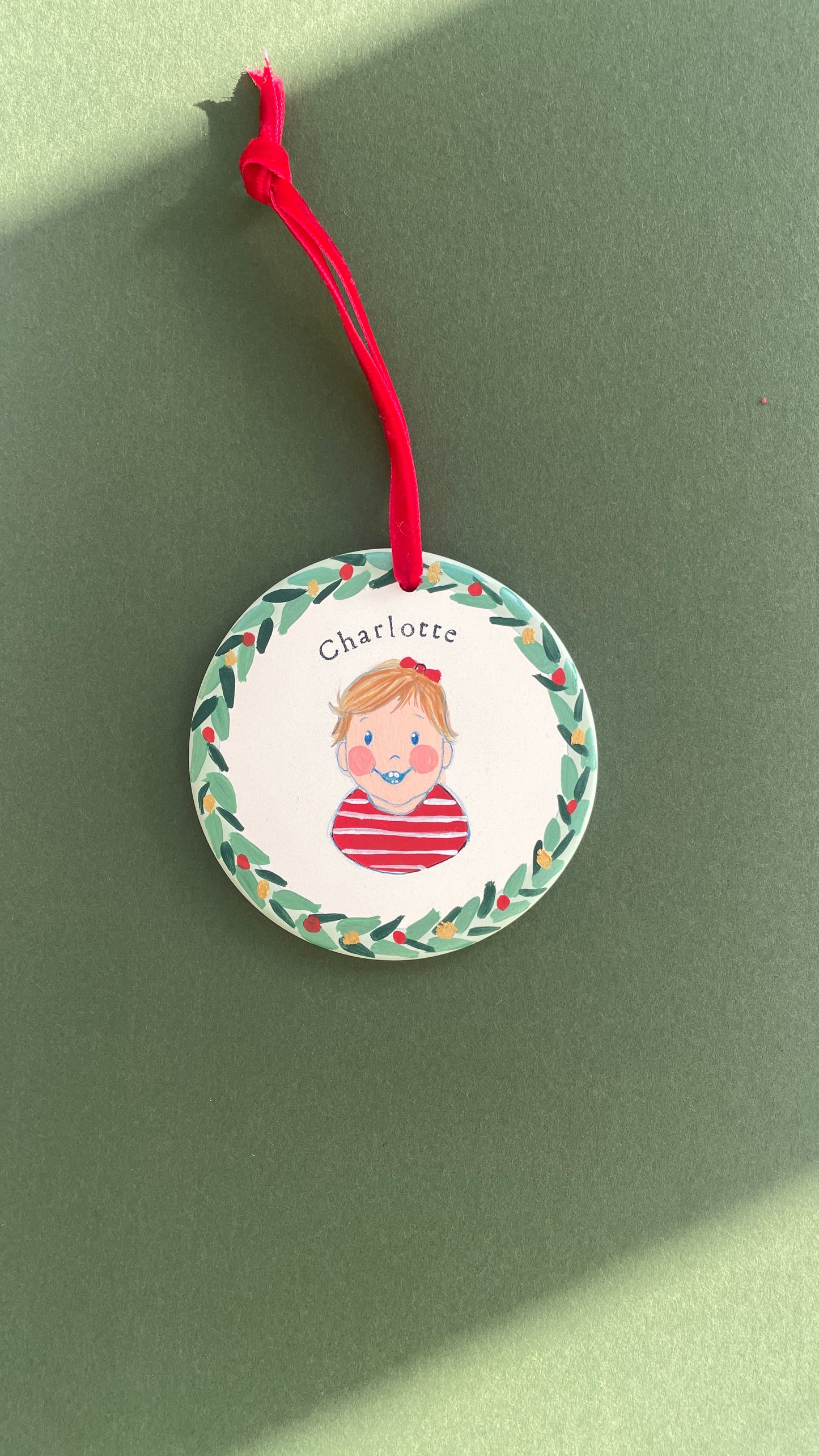 Sibling Portrait Flat Bauble
