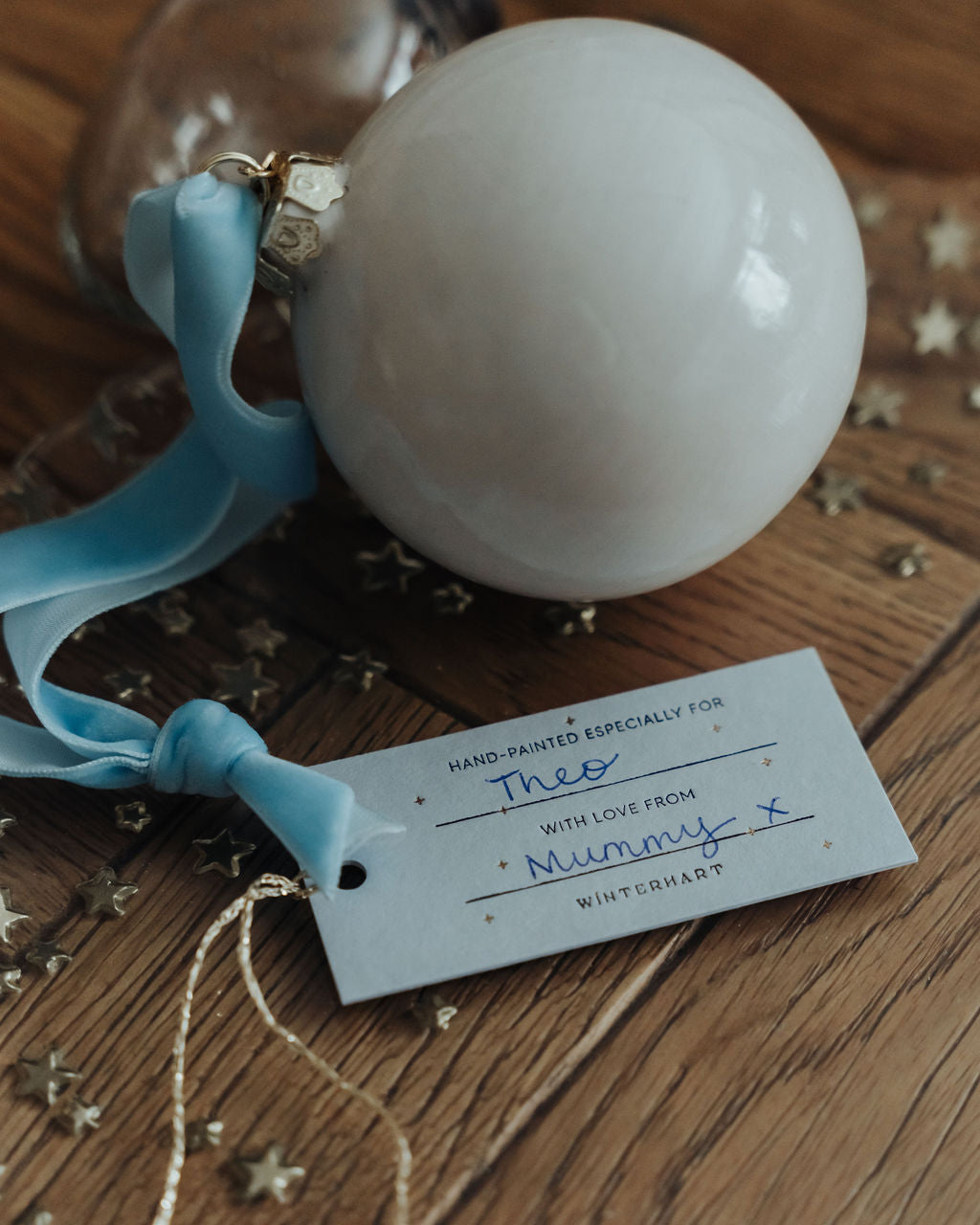 Baby's Christmas Bauble Polar Bear Blue