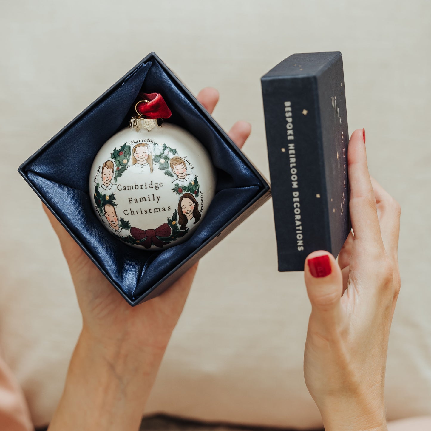 Wreath Family Portrait Christmas Bauble