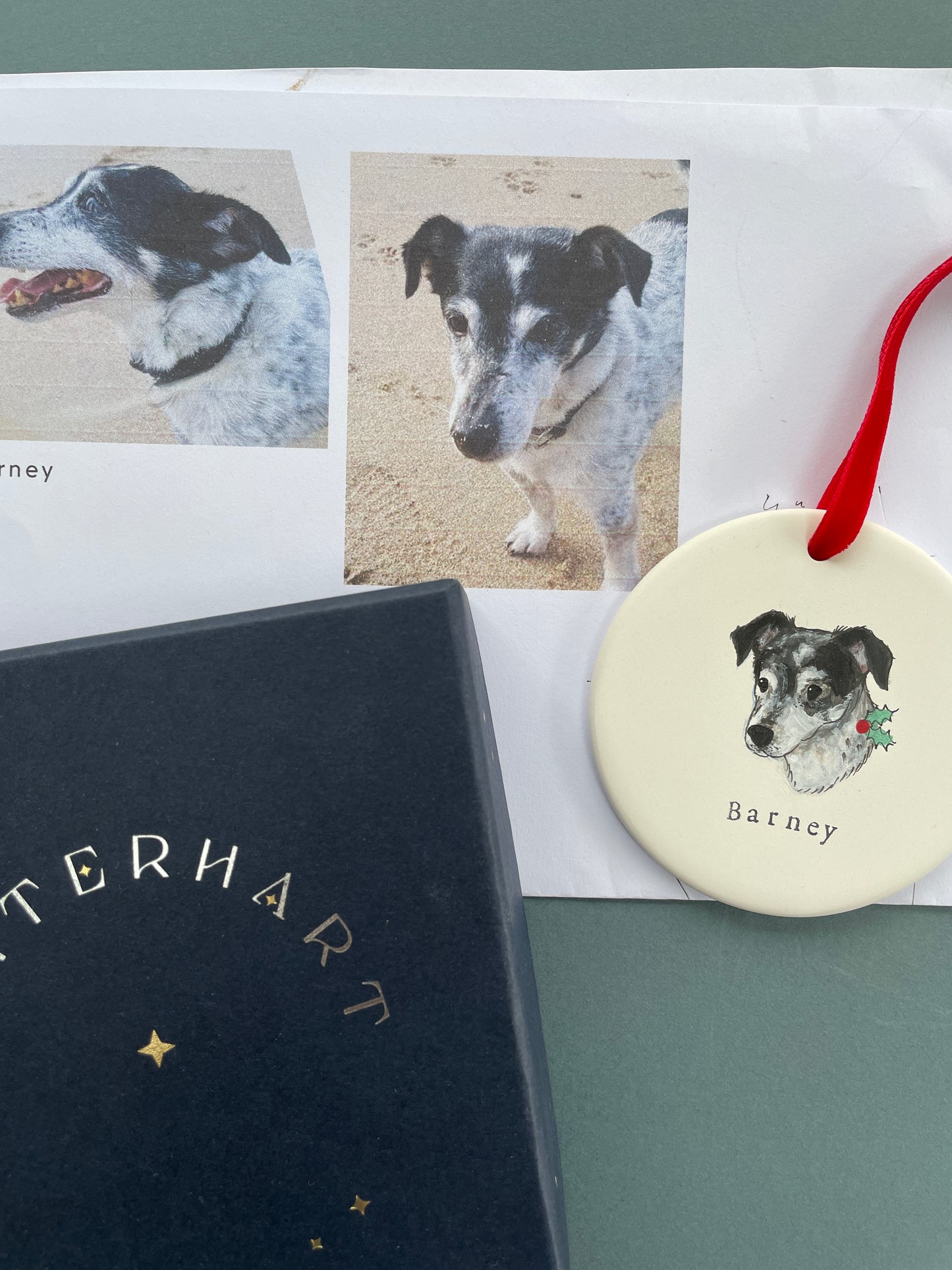 Dog Portrait Flat Christmas Bauble