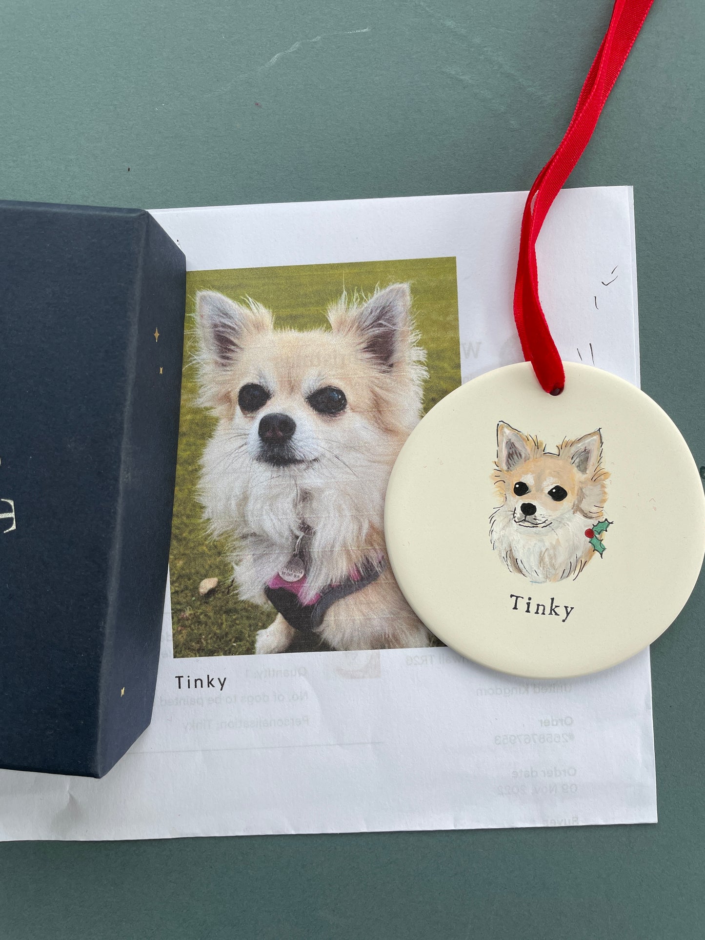 Dog Portrait Flat Christmas Bauble
