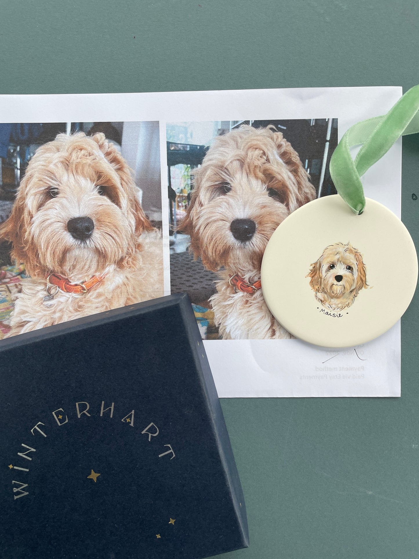 Dog Portrait Flat Christmas Bauble