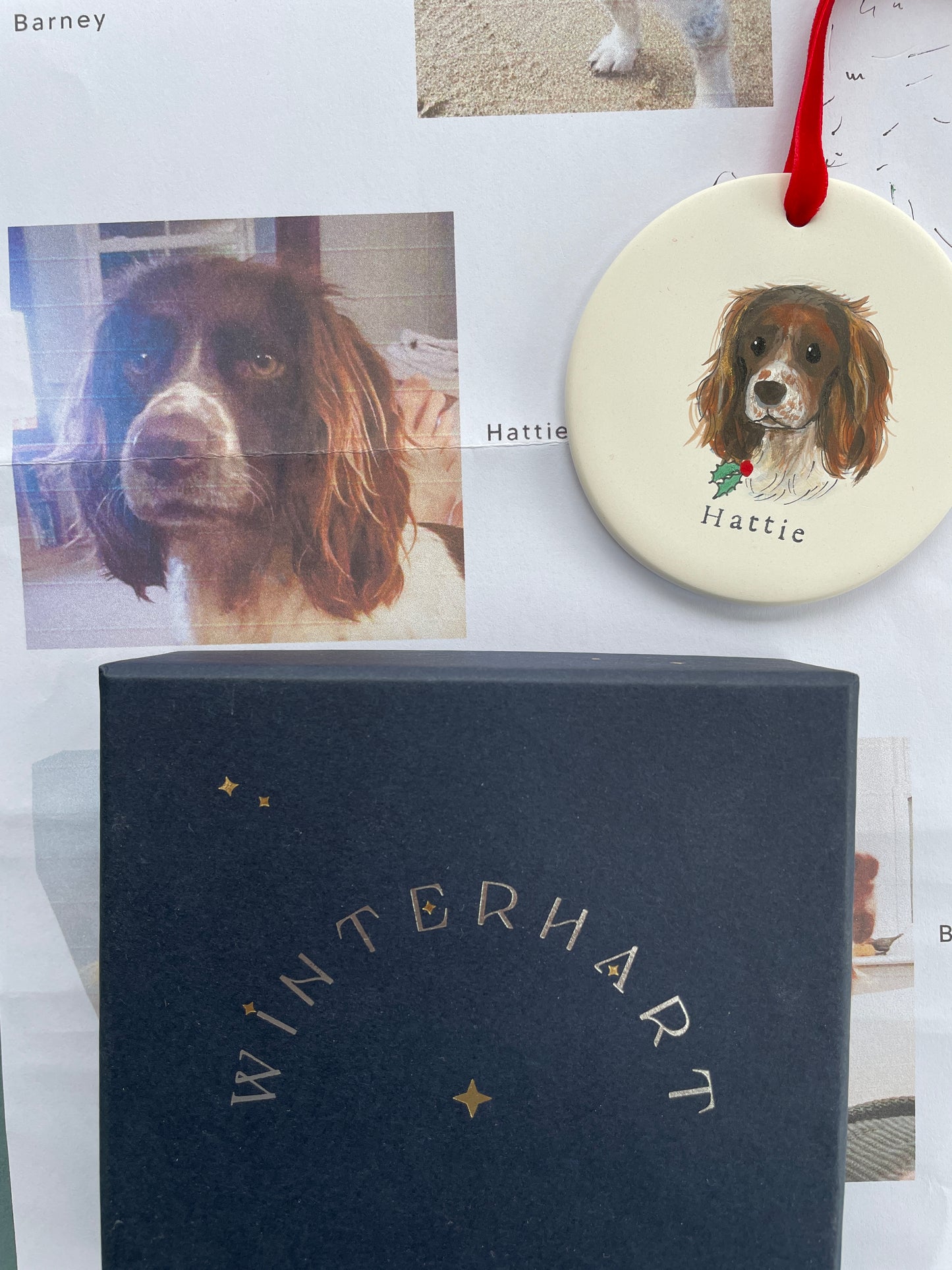 Dog Portrait Flat Christmas Bauble