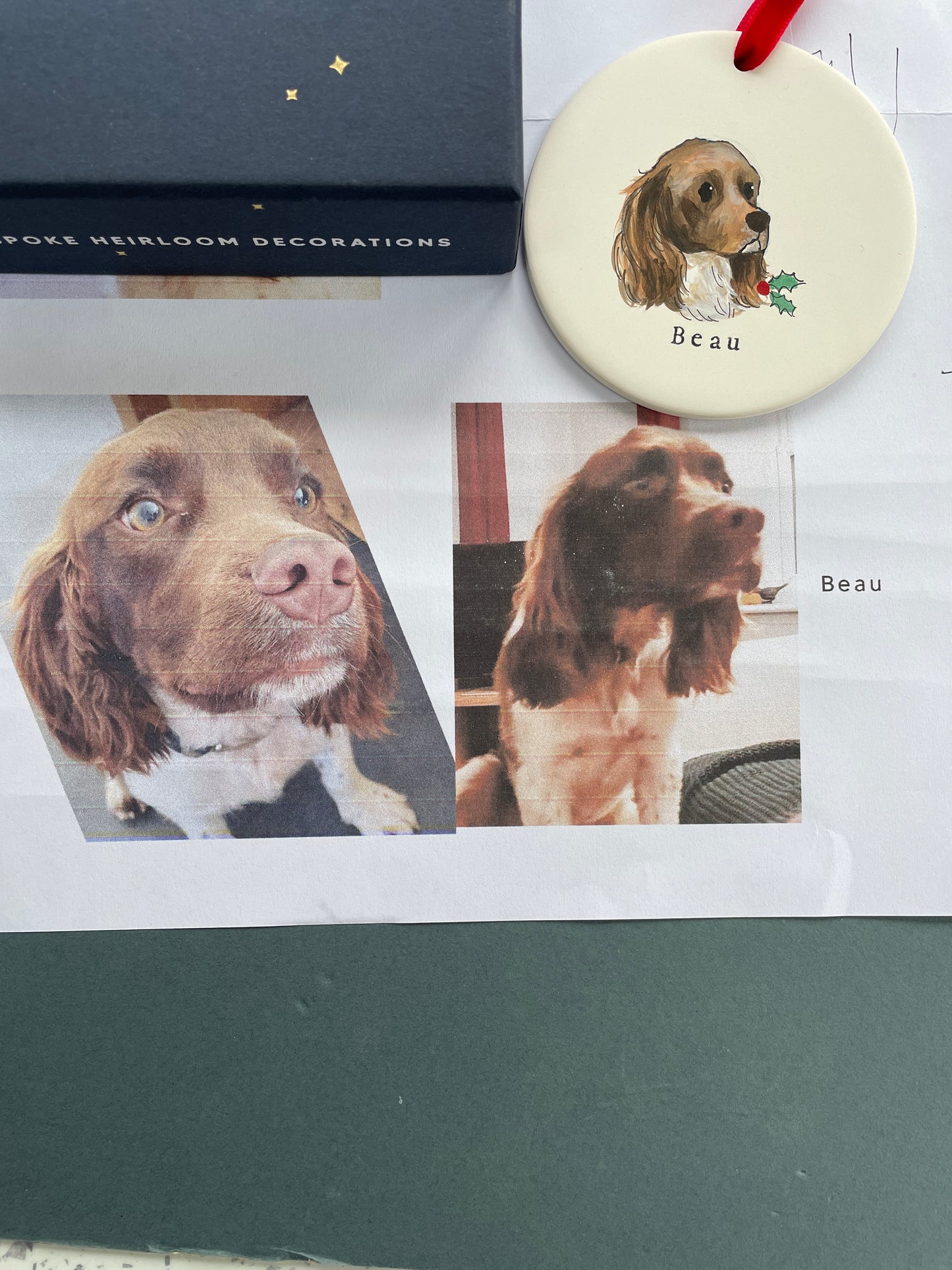 Dog Portrait Flat Christmas Bauble