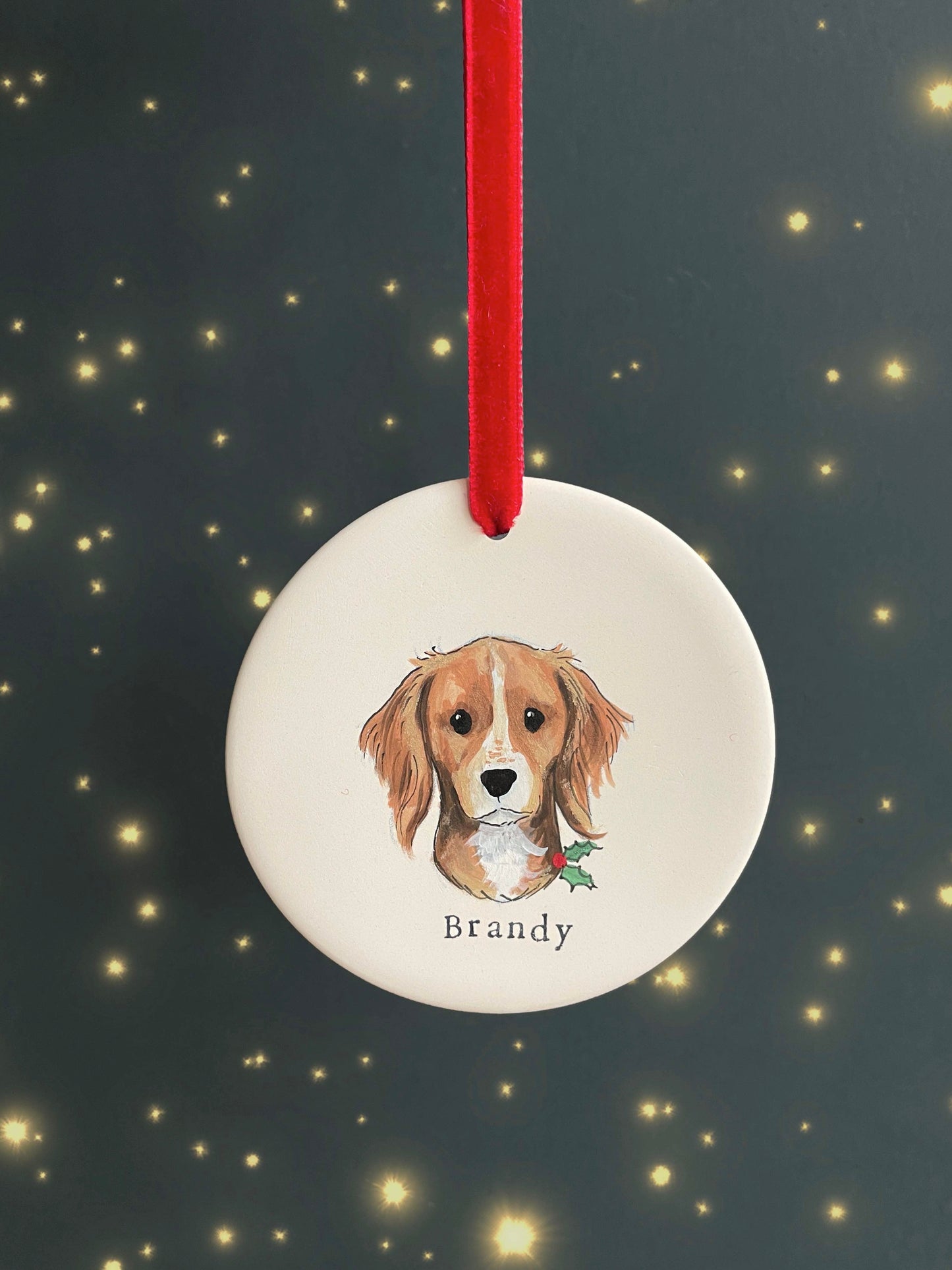 Dog Portrait Flat Christmas Bauble