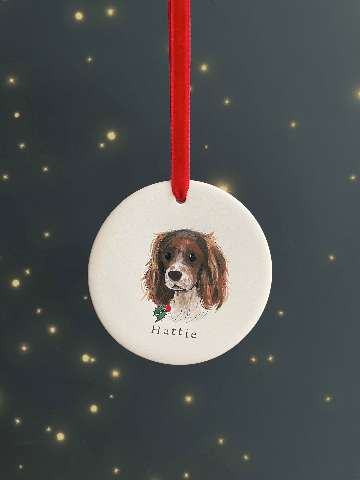 Dog Portrait Flat Christmas Bauble