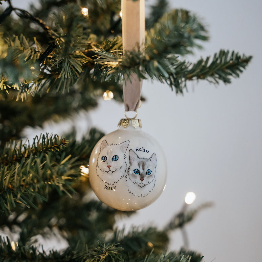 Cat Portrait Christmas Bauble