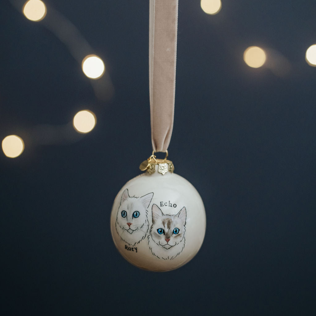 Cat Portrait Christmas Bauble