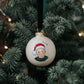 Santa Hat Portrait Christmas Bauble for One