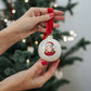 Santa Hat Portrait Christmas Bauble for One