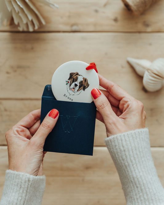 Dog Portrait Flat Christmas Bauble