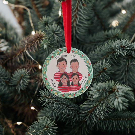 Sibling Portrait Flat Bauble