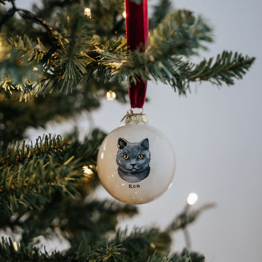 Cat Portrait Christmas Bauble