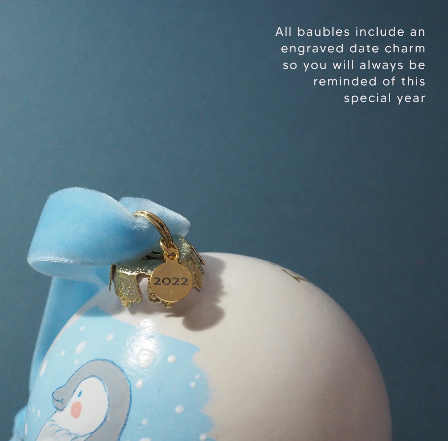 Baby's First Christmas Bauble Penguin Aqua