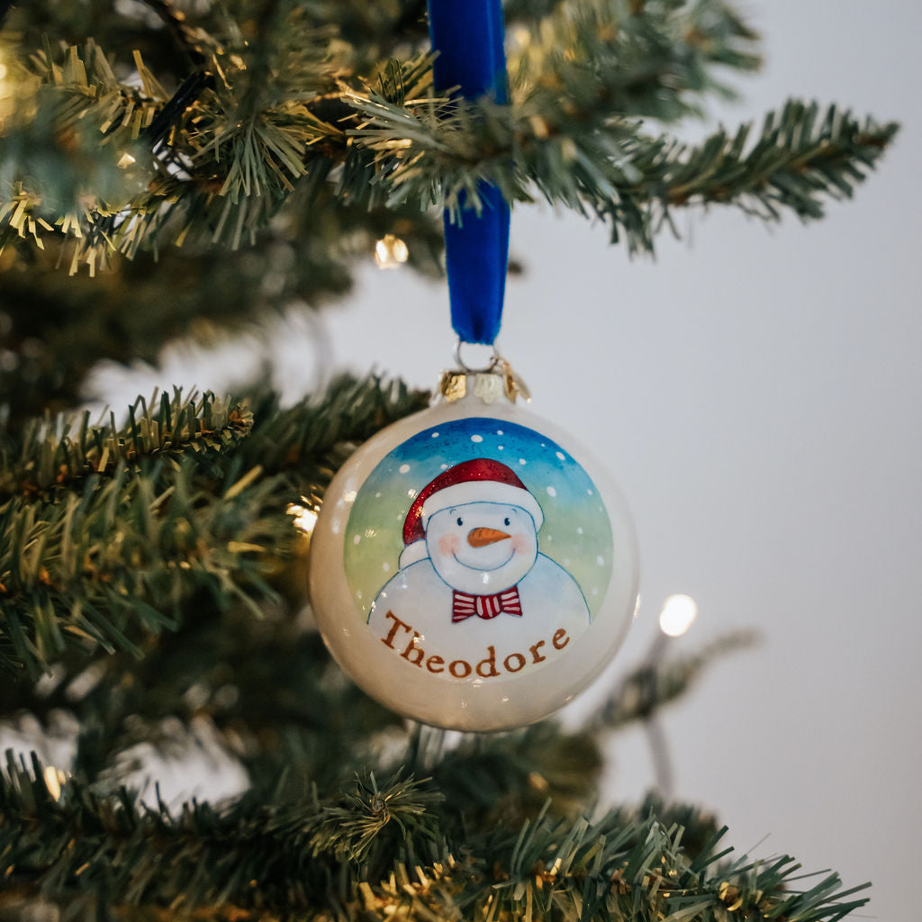 Personalised Christmas Bauble Snowman