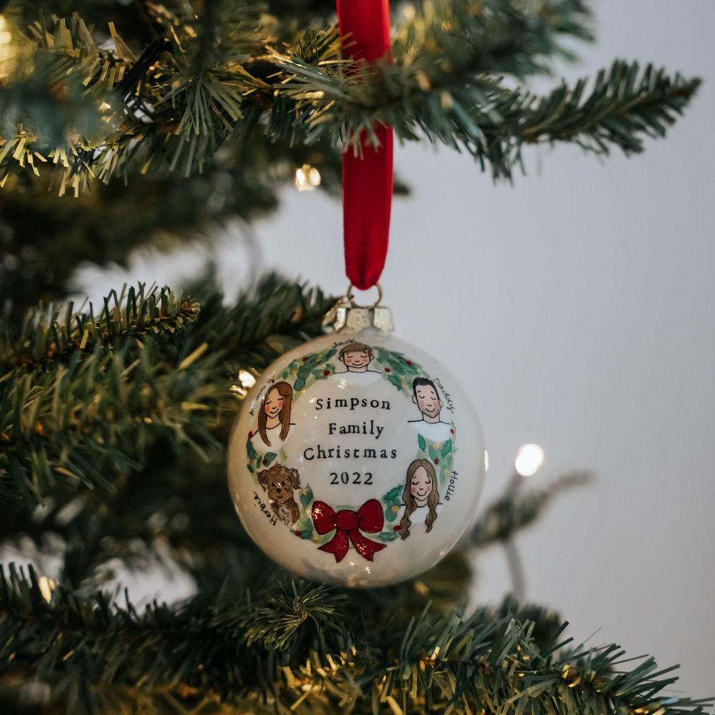 Bespoke Family Portrait Christmas Bauble