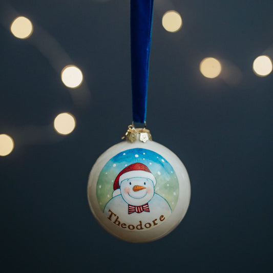 Personalised Christmas Bauble Snowman