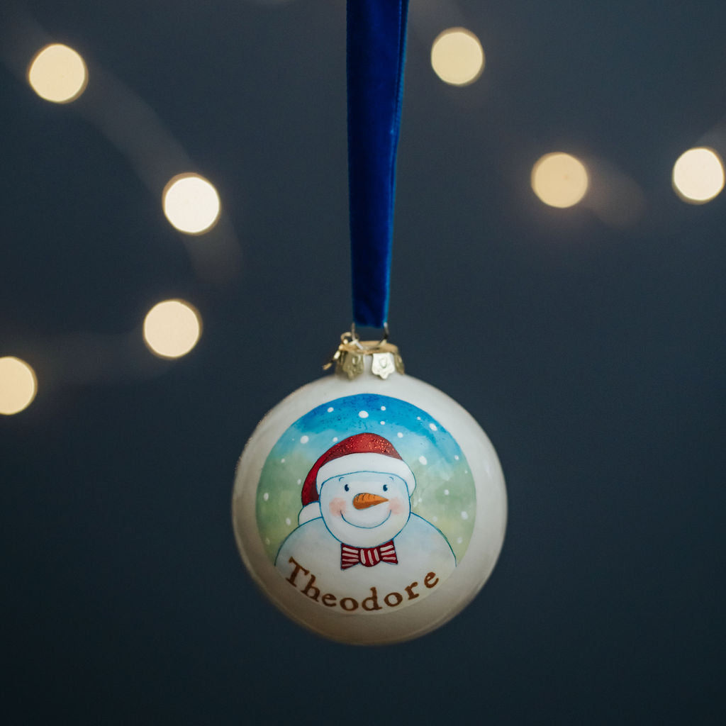 Personalised Christmas Bauble Snowman